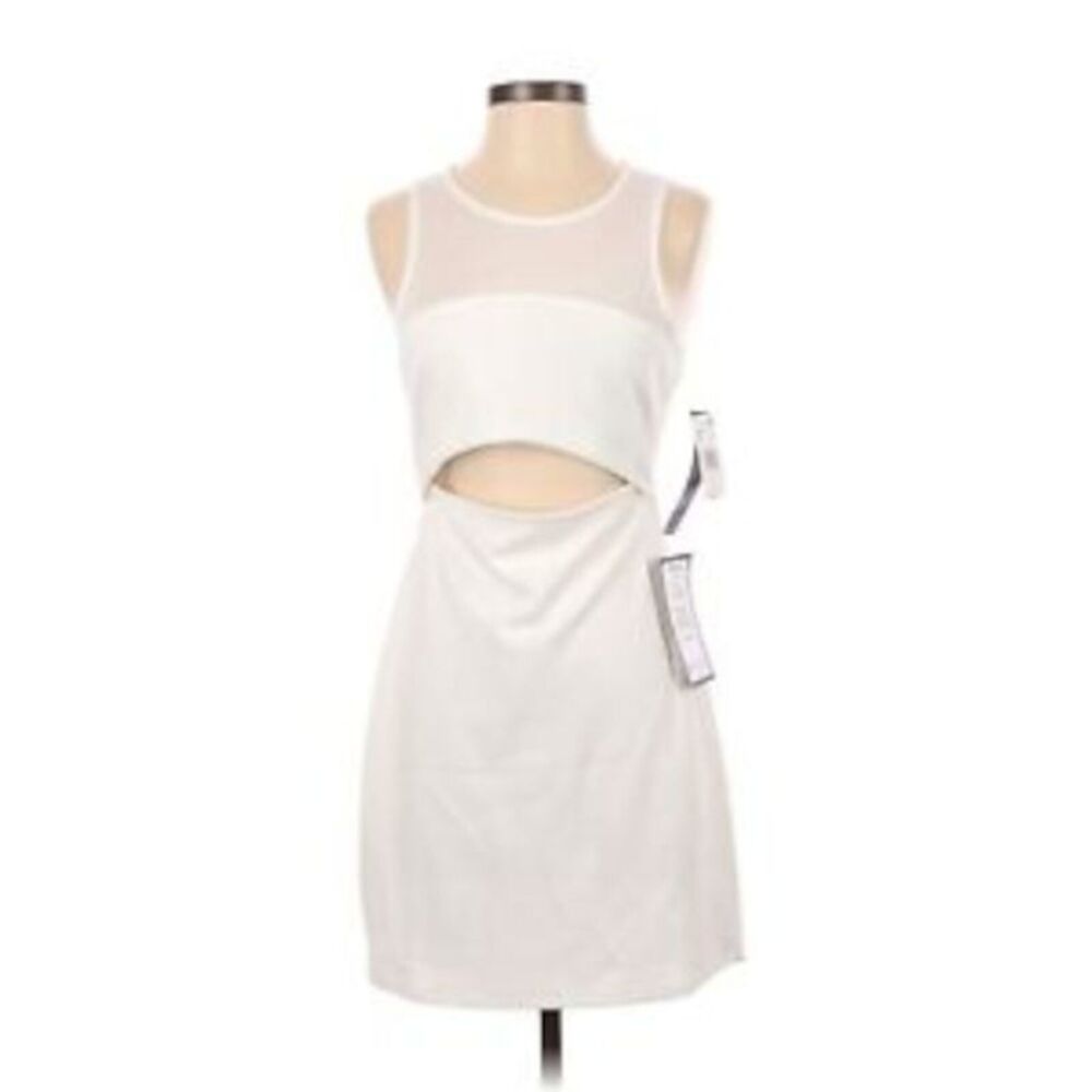 TRIXXI Womens Body Con Short Dress Ivory Sleeveless Party Lined Juniors 15